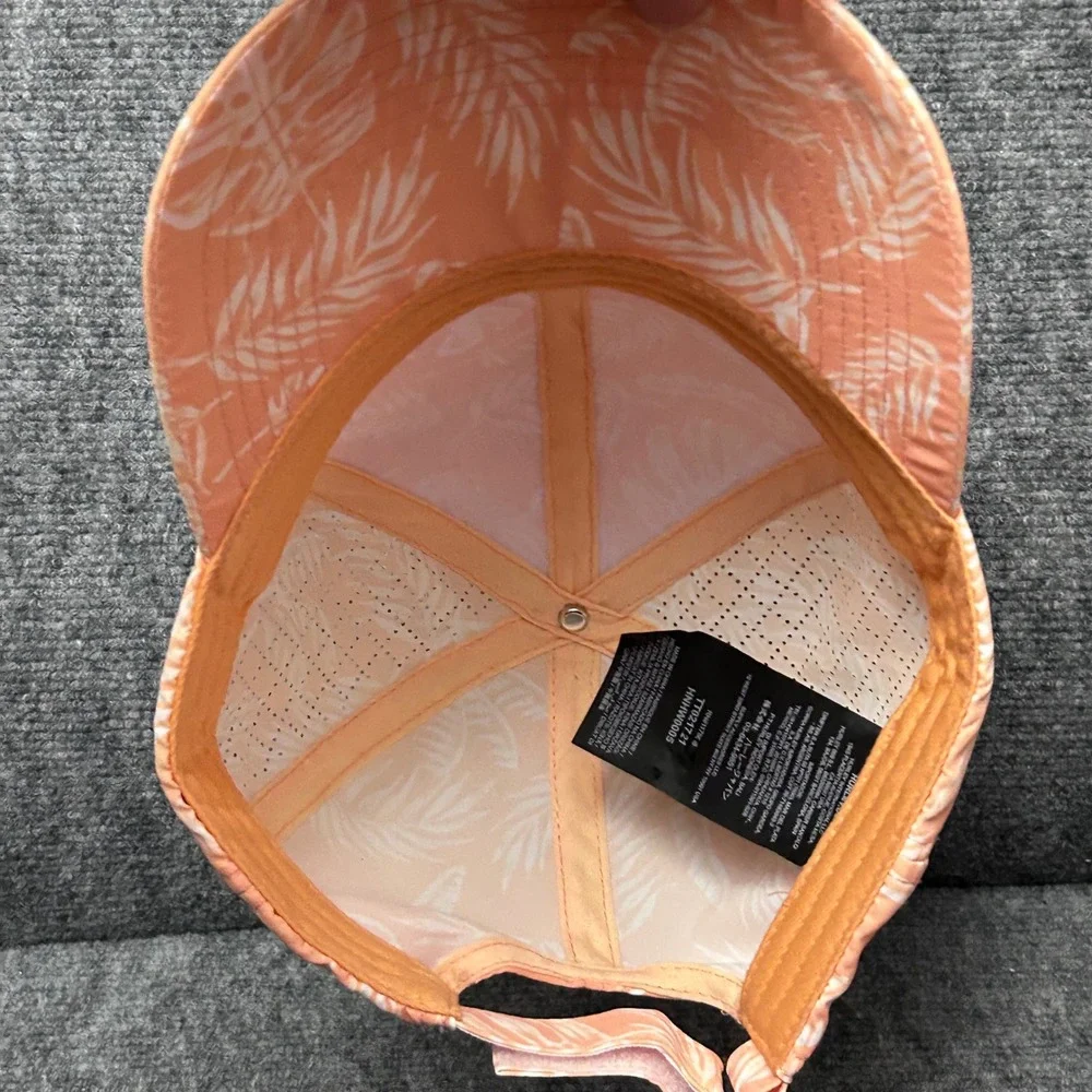 Hurley Tropical Palm Print Performance Hat Peach White Laser Perforated HNHW0005